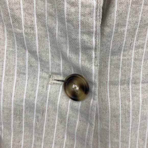 89th & Madison womens XL jacket‎ stripes one button ruched sleeves linen blend - Picture 4 of 7